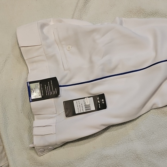 New W Tag Mizuno Baseball Pants MVP Pro Piped Adult Large White w/ Blue Piping - Picture 11 of 11